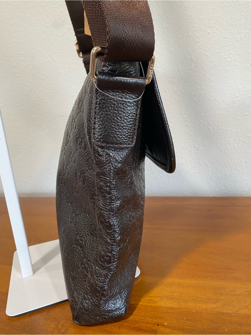 Brown Embossed Crossbody Bag - Picture 5 of 11